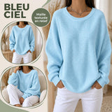 Pull gaufré femme Bleu ciel