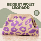 Beige et Violet Léopard